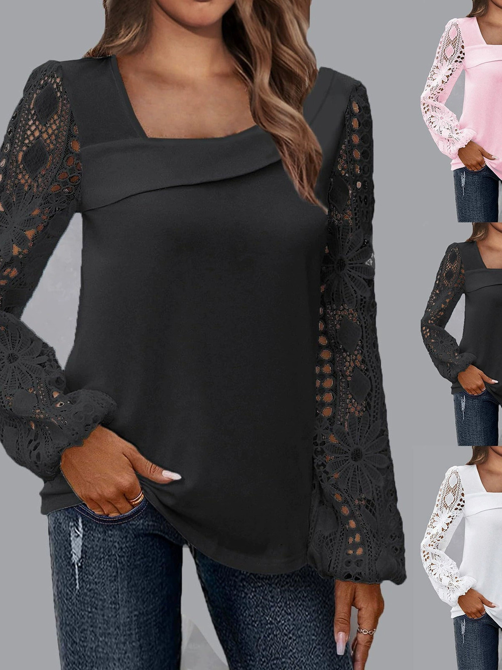 Zara Spring Autumn Lace Patchwork Knit Sweater